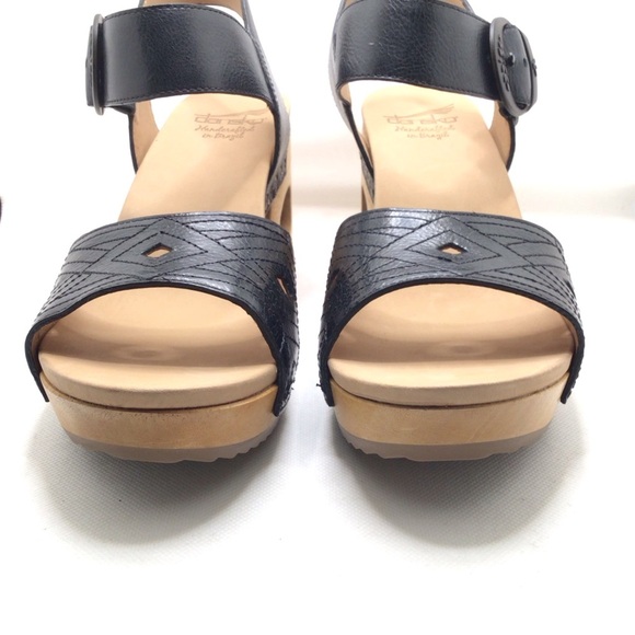 Dansko Womens Odele Black Tumbled Calf Block Heeled Sandals Size 40 (9.5-10 US) - Picture 6 of 12